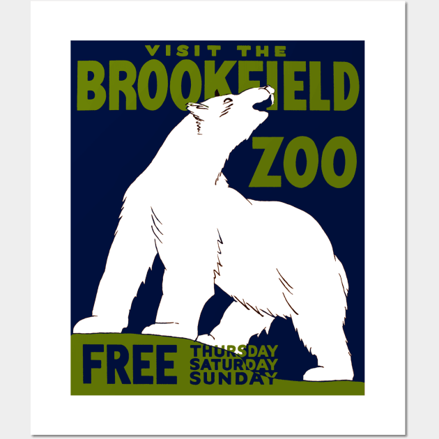 Brookfield Zoo, Federal Art Program Poster 1936 Wall Art by Pixelchicken